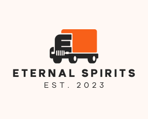 Delivery Truck Letter E logo design