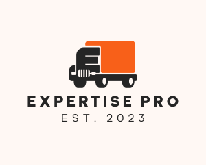 Delivery Truck Letter E logo design