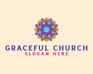 Textile - Flower Mosaic Ornament logo design