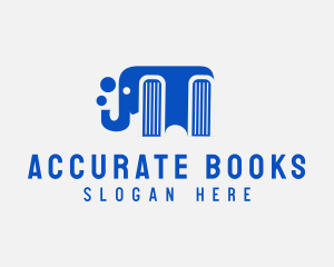 Blue Elephant Book logo design