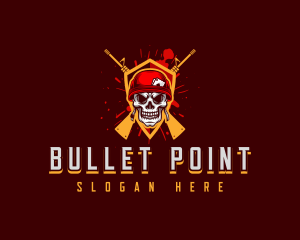 Gun - Military Gun Skull logo design