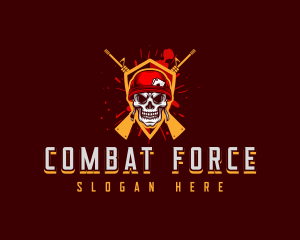Military - Military Gun Skull logo design