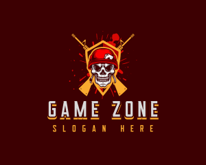 Military Gun Skull logo design