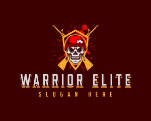 Military Gun Skull logo design