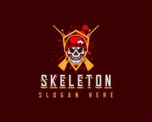 Military Gun Skull logo design