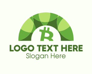 Crypto - Green Bitcoin Arc logo design
