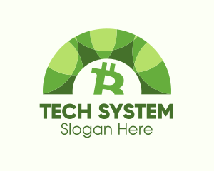 System - Green Bitcoin Arc logo design