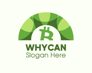 Blockchain - Green Bitcoin Arc logo design