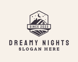 Residential House Night Sky logo design