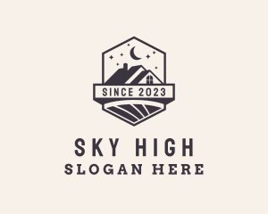 Residential House Night Sky logo design