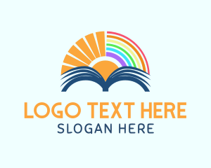 Playful - Sunrise Book Rainbow logo design