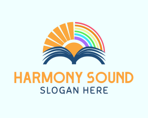 Bright - Sunrise Book Rainbow logo design