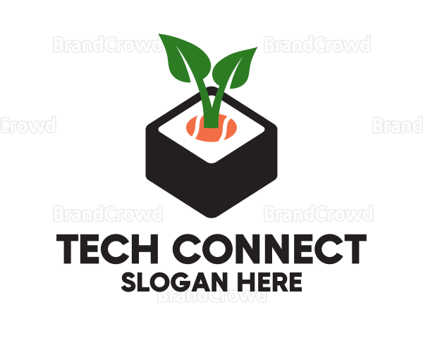 Sushi Leaf Plant Logo