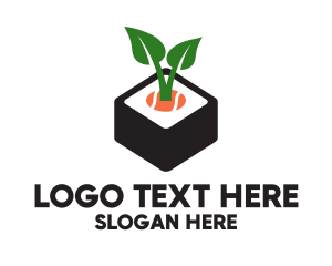 Asian Food - Sushi Leaf Plant logo design
