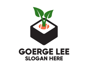 Vegan - Sushi Leaf Plant logo design