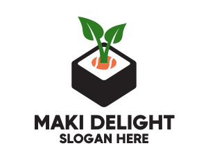 Sushi Leaf Plant logo design