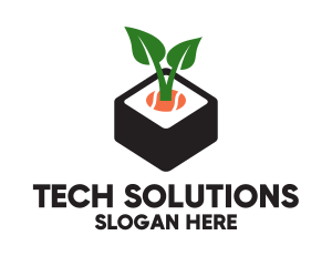 Food Stall - Sushi Leaf Plant logo design