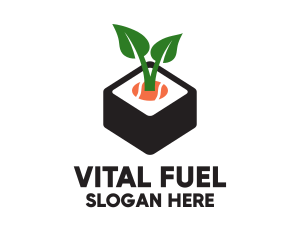 Nutritious - Sushi Leaf Plant logo design