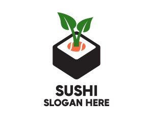 Sushi Leaf Plant logo design