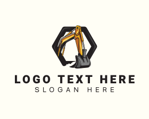 Excavator - Backhoe Contractor Excavation logo design
