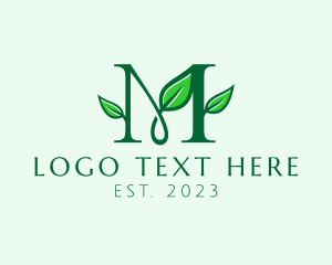 Ecosystem - Organic Leaf Letter M logo design