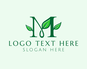 Organic Leaf Letter M Logo