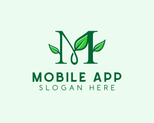 Organic Leaf Letter M Logo