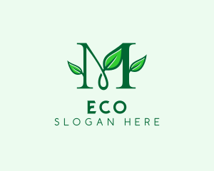 Herbal - Organic Leaf Letter M logo design