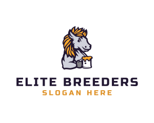 Breeding - Horse Beer Cartoon logo design