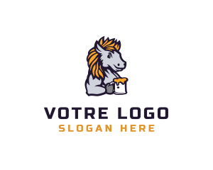 Liqueur - Horse Beer Cartoon logo design