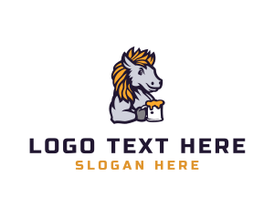 Trojan - Horse Beer Cartoon logo design