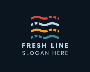 Line - Broken Line Waves logo design