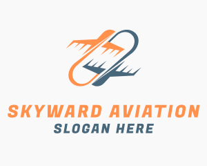 Airplane Transport Loop logo design