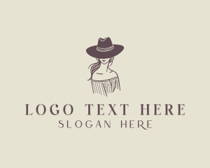 Cowboy Hat - Cowgirl Texas Saloon logo design