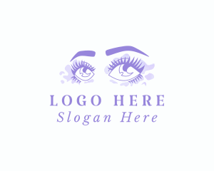 Makeup Artist - Purple Eyes Makeup logo design