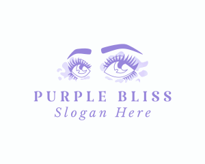 Purple Eyes Makeup  logo design