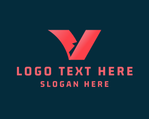 Telecommunication - Business Letter V Agency logo design