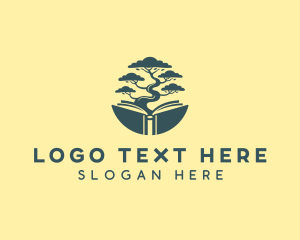 Review Center - Tree Educational Book logo design