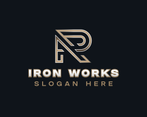 Iron - Industrial Steel Letter R logo design