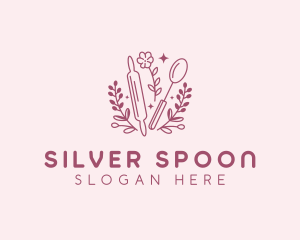 Baking Spoon Rolling Pin logo design