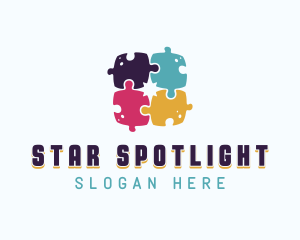 Jigsaw Puzzle Star logo design