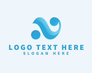 Letter N - Abstract Wave Letter N logo design