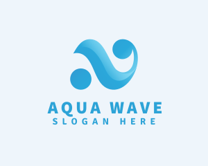 Aqua - Aqua Wave Letter N logo design