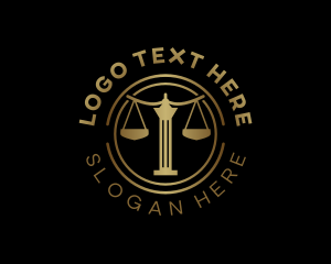 Constitutional - Justice Scale Law logo design