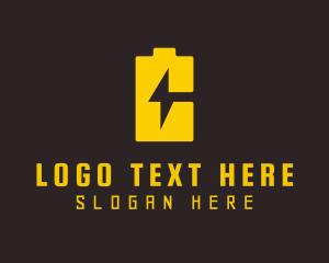 Yellow - Lightning Battery Charge logo design