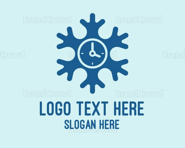 Blue Snow Clock Logo