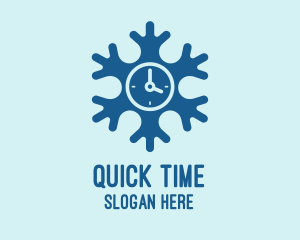 Minute - Blue Snow Clock logo design