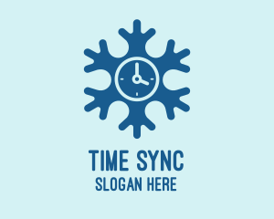 Schedule - Blue Snow Clock logo design