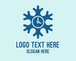 Minute - Blue Snow Clock logo design