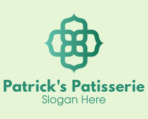 Green Minimalist Radial Clover  logo design